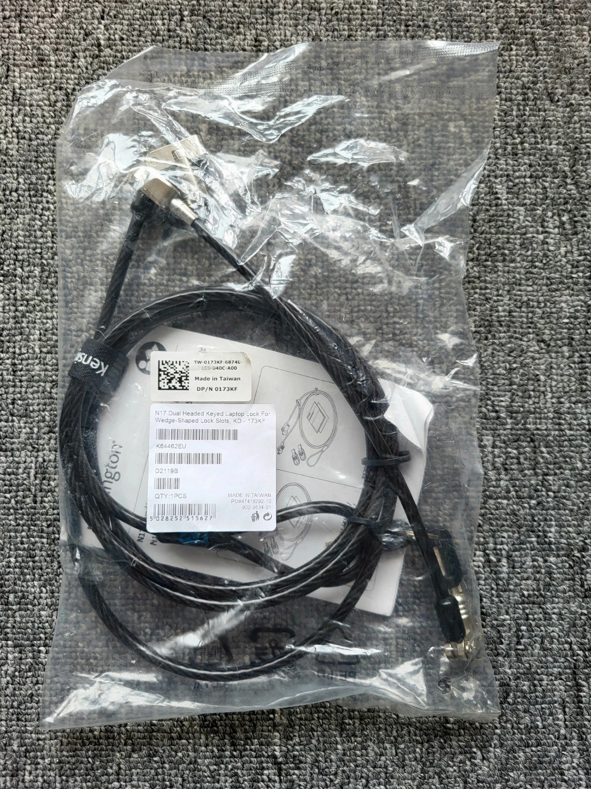 Antivol double tête Kensington N17 Dual Headed Laptop Lock clé Dell neuf